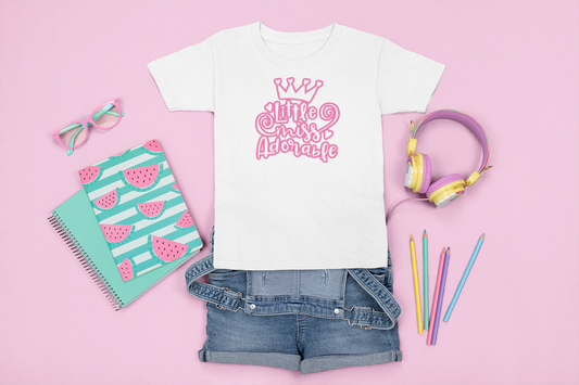 Kids Tee "Little Miss Adorable" - White Edition