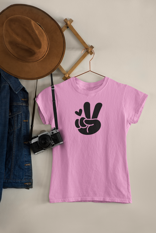Women's Tee Peace & Love - Pink Edition